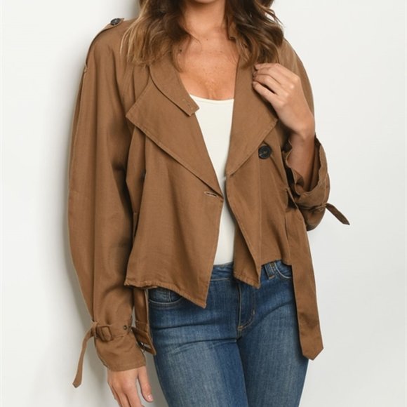 Belted camel jacket - Picture 3 of 8